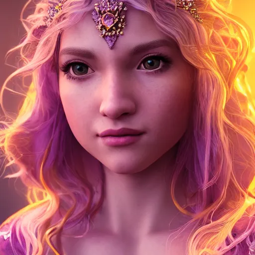 Image similar to portrait of wonderful princess of amethyst with fair skin, ornate 8 k gorgeous intricate detailed, accent lighting, dramatic light, octane render