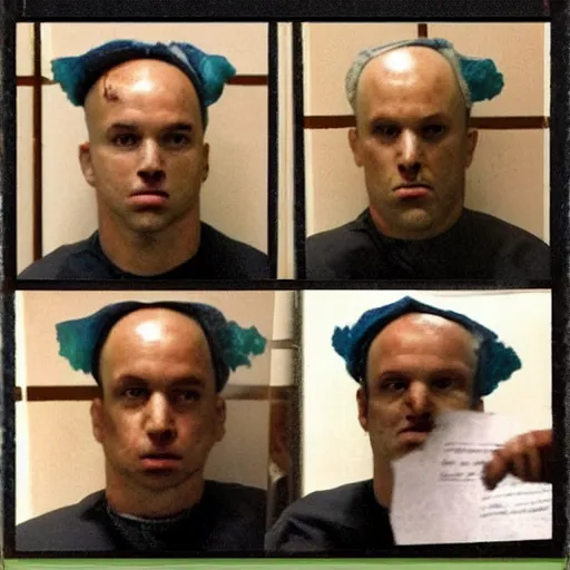 Image similar to inmate that has chicken head