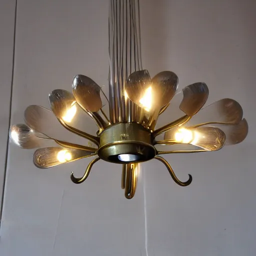 Image similar to ultra modern roaring twenties chandelier light fitting, german design