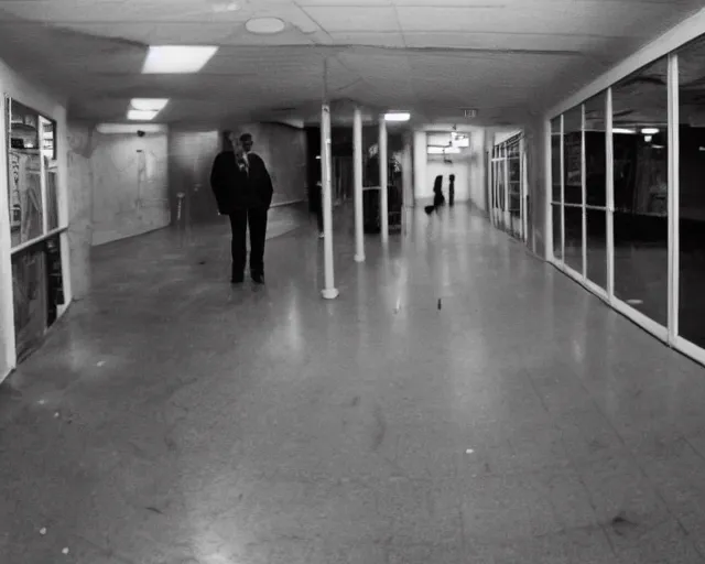 Prompt: camera footage of Joe Biden, False Human Features, Phasing through floor in an abandoned shopping mall, Psychic Mind flayer, Terrifying, Insanity :7 , high exposure, dark, monochrome, camera, grainy, CCTV, security camera footage, timestamp, zoomed in, Feral, fish-eye lens, Fast, Radiation Mutated, Nightmare Fuel, Ancient Evil, No Escape, Motion Blur, horrifying, lunging at camera :4 bloody dead body, blood on floors, windows and walls :5