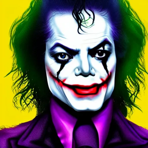 Prompt: Michael Jackson as The Joker 8k hdr amazing lighting