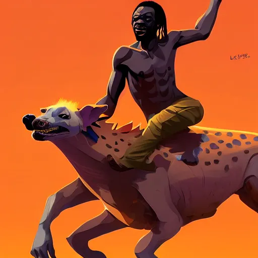 Prompt: fela kuti riding an hyena, vector minimalist, loftis, cory behance hd by jesper ejsing, by rhads, makoto shinkai and lois van baarle, ilya kuvshinov, rossdraws global illumination