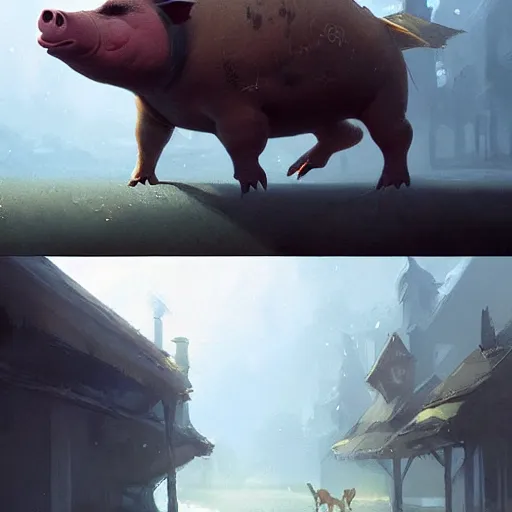 Image similar to 🍺🐷digital Art, Greg rutkowski, Trending artstation,cinematic