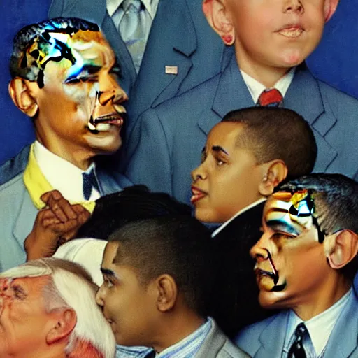 Prompt: president barack obama by norman rockwell