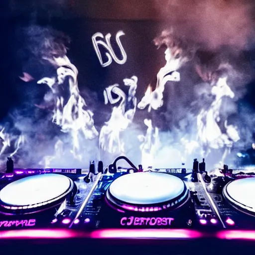 Image similar to the dj decks on fire