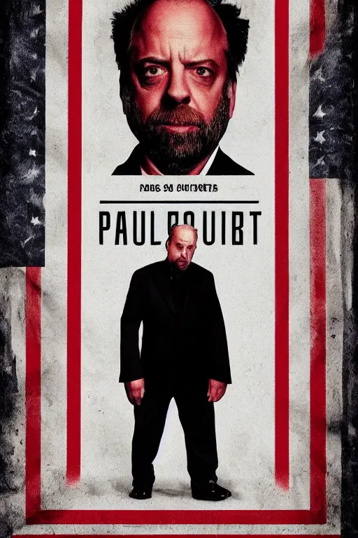 Image similar to minimal movie poster, paul giamatti is united states president joe biden, solid colors, cinematic