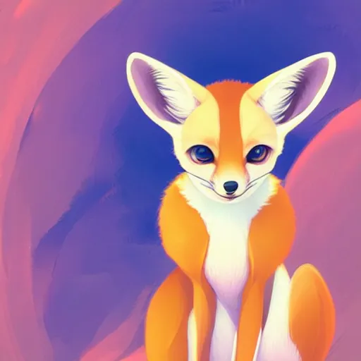 Image similar to fennec fox, clean cel shaded vector art. shutterstock. behance hd by lois van baarle, artgerm, helen huang, by makoto shinkai and ilya kuvshinov, rossdraws, illustration