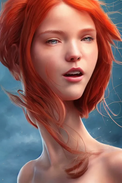 Prompt: ultra realistic style illustration of a beautiful cute red haired joyful and playful 1 9 year old teen girl ninja, full portrait, long hair, sci - fi, fantasy, intricate, elegant, digital painting, artstation, concept art, smooth, sharp focus, 8 k frostbite 3 engine, ultra detailed, art by artgerm and greg rutkowski and magali villeneuve