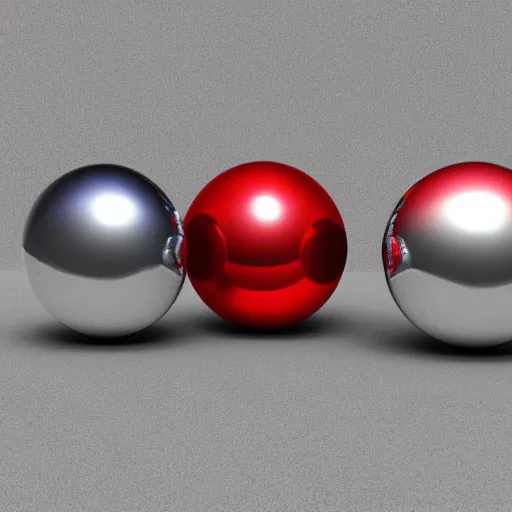 Prompt: chrome spheres on a red cube, rendered in luxcore
