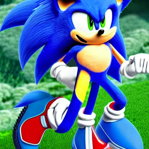 Image similar to a fusion of sonic the hedgehog and a hedge