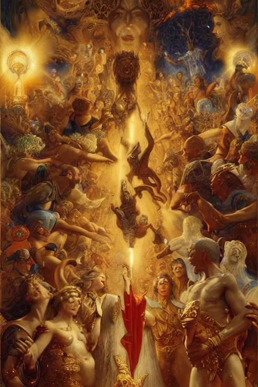 Image similar to the nine spheres of heaven from dante's divine comedy. highly detailed painting by gaston bussiere, craig mullins, j. c. leyendecker 8 k