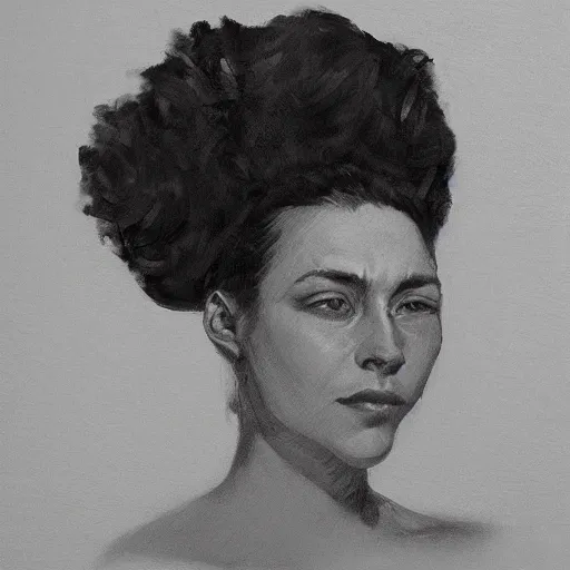 Prompt: a female portrait by alan zandona
