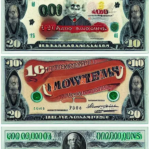 Prompt: The money of clowns banknote, photo realistic, highly-detailed, award-winning