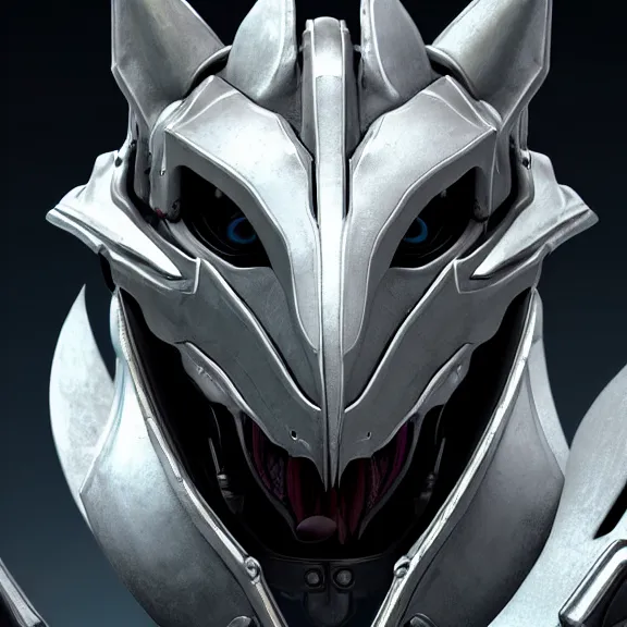 Prompt: high quality close up headshot of a cute beautiful stunning robot anthropomorphic female dragon, with sleek silver armor, a black OLED visor over the eyes, facing the camera, maw open and about to eat you, you being dragon food, the open maw being detailed and soft, highly detailed digital art, furry art, anthro art, sci fi, warframe art, destiny art, high quality, 3D realistic, dragon mawshot, dragon art, Furaffinity, Deviantart