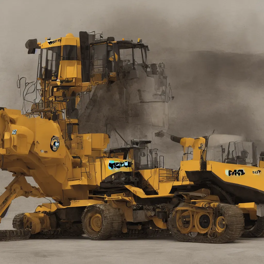 Image similar to caterpillar bulldozer, studio shot, photorealistic rendering, super detailed