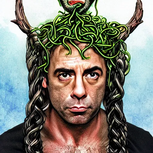 Image similar to joe rogan as medusa