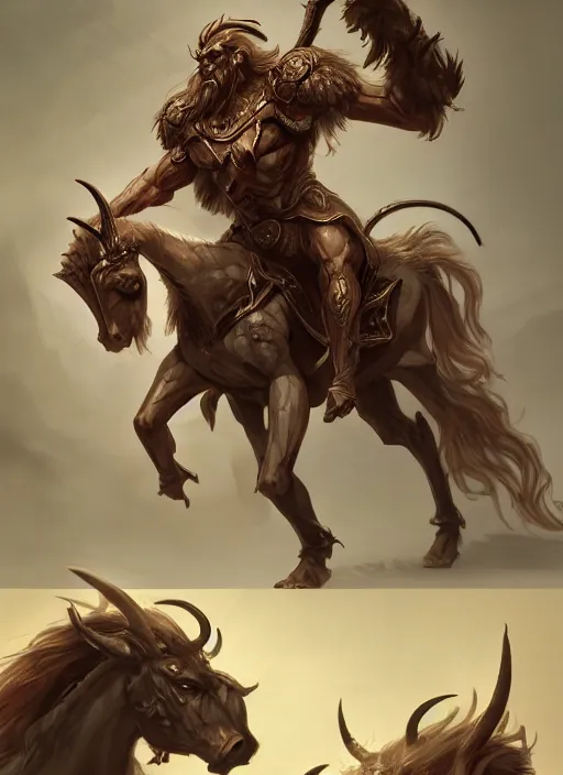 Prompt: dungeons and dragons art of centaur arch wizards, concept art, intense, illustration, digital painting, highly detailed, fantasy, trending on artstation,