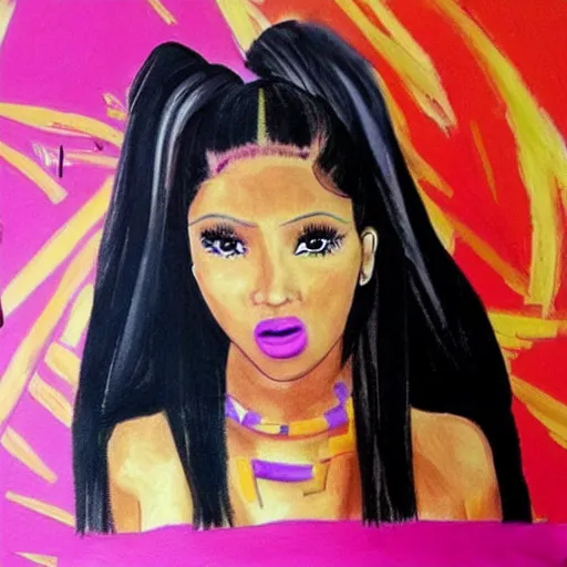 Image similar to children's painting of nicki minaj