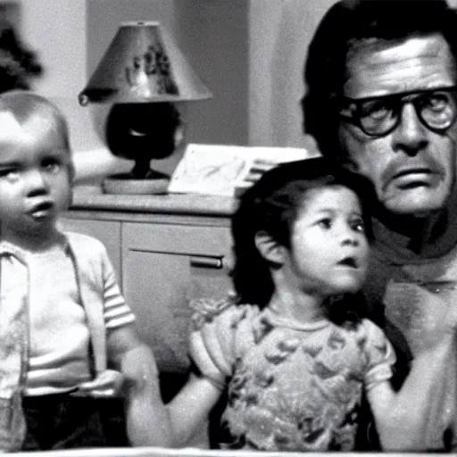 Prompt: a daycare in the movie they live, 4 k, ultra realistic, highly detailed,