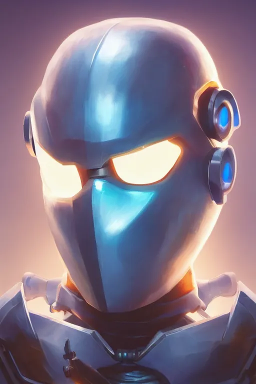 Image similar to epic mask helmet robot ninja portrait stylized as fornite style game design fanart by concept artist gervasio canda, behance hd by jesper ejsing, by rhads, makoto shinkai and lois van baarle, ilya kuvshinov, rossdraws global illumination radiating a glowing aura global illumination ray tracing hdr render in unreal engine 5