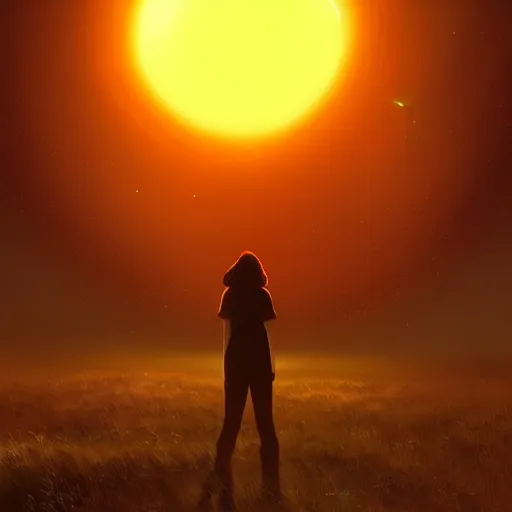 Image similar to a beautiful portrait of a red giant sun, volumetric lighting by jean kalin popov and greg rutkowski