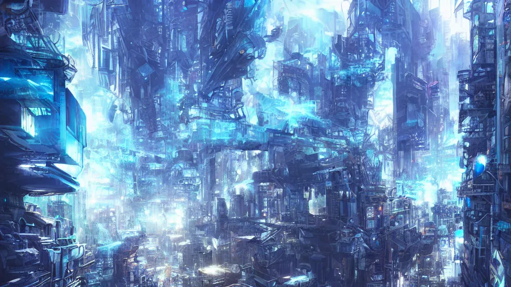 Prompt: urban city getting magically shredded into blue particles, fantasy artwork, award winning, very very very very very very very beautiful, artstation, studio light, hyper detailed, vibrant.