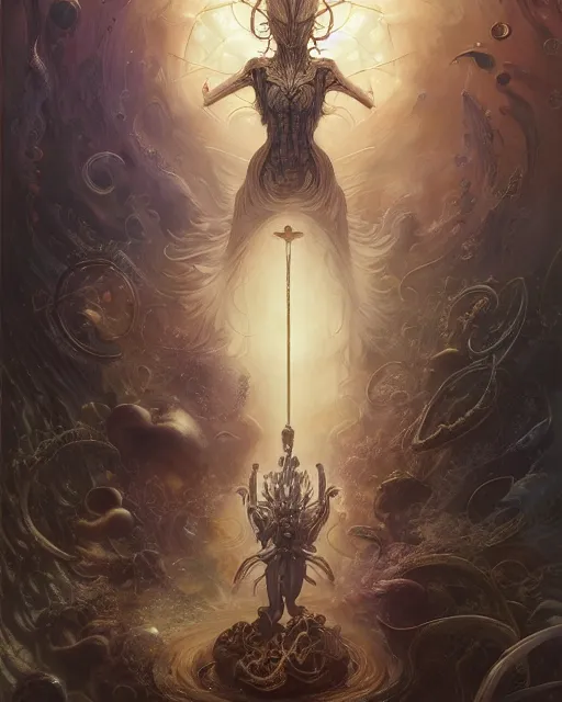 Prompt: a single floating wand, tarot card, fantasy composition made of fractals, ultra realistic, wide angle, intricate details, the fifth element artifacts, highly detailed by peter mohrbacher, hajime sorayama, wayne barlowe, boris vallejo, aaron horkey, gaston bussiere, craig mullins