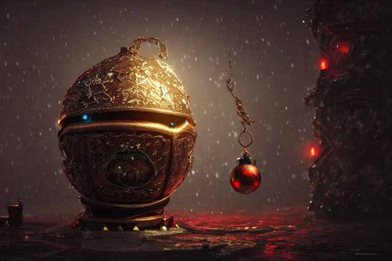 Image similar to an extremely detailed concept art of a gothic fantasy jingle bell infused with magic, trending on artstation, digital art, 4 k, intricate, octane render, sharp focus