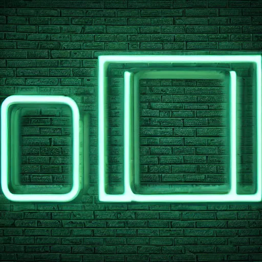 Prompt: a neon letter t engulfed in green flames on a teal and pastel green background,