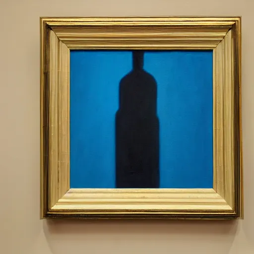 Image similar to oil painting of a of paper standing vertically against a blue background, impressionist artwork