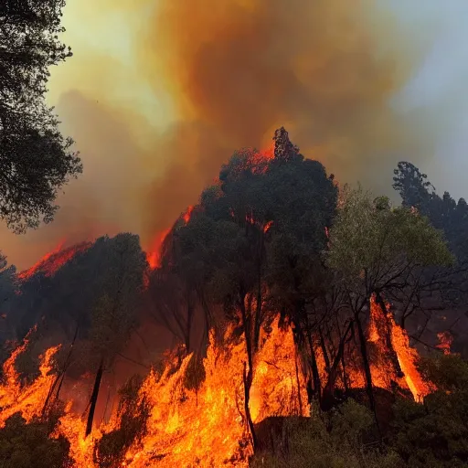 Prompt: california burning during wildfire season