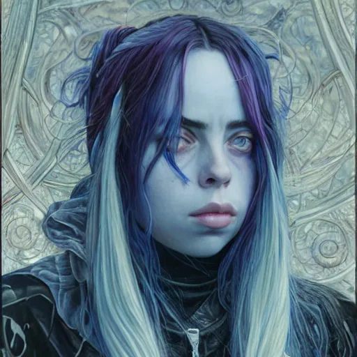 Image similar to Billie Eilish, by Mark Brooks, by Donato Giancola, by Android Jones