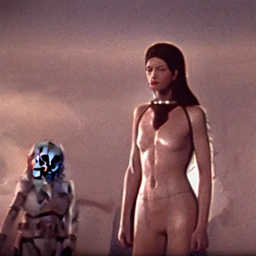 Prompt: a film still of eve ( from the bible ) in star wars 1 9 7 7, realistic, photorealistic, detailed,