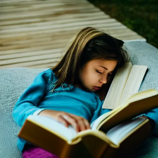 Image similar to pov of girl reading a book