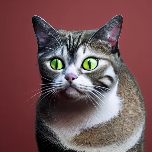 Image similar to chrome cat with red eyes