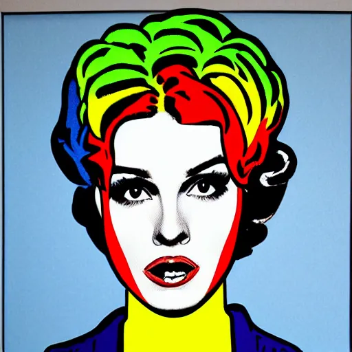 Image similar to rainbow emma warson. pop art.