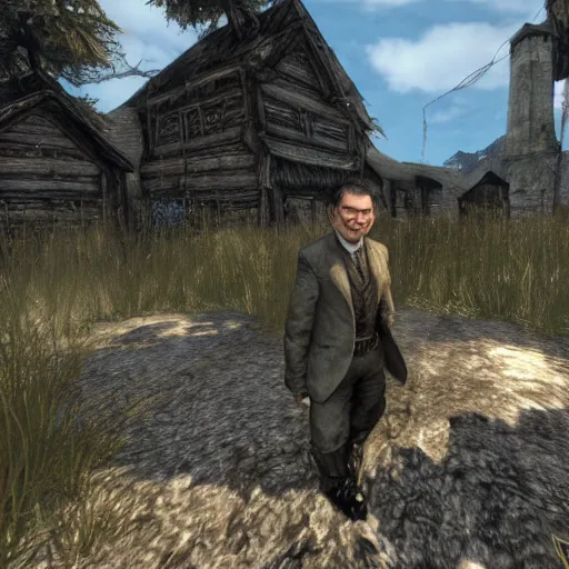 Image similar to mr bean in skyrim