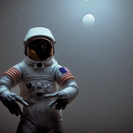 Image similar to the last astronaut, extremely detailed claymation art, extremely realistic, dark, moody, foggy