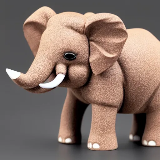 Prompt: a funko pop elephant, side view, full body, 4 k, highly detailed, subject centered, uncropped, artstation trending