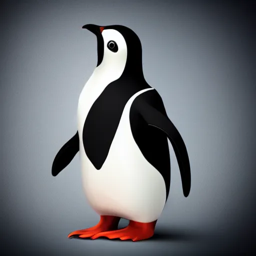 Image similar to a cute penguin holding a briefcase, photorealistic