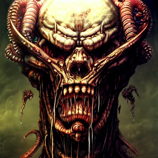 Image similar to a highly detailed character photo of chthonic serious sam 2 gmeplay monster by Ayami Kojima, Beksinski, Giger,intricate, digital painting, artstation, intricate, concept art, smooth, sharp focus, illustration