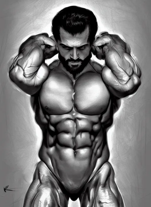 Prompt: photoshoot gigachad luigi bodybuilding by ilya kuvshinov, bodybuilder ernest khalimov, super mario bros symmetrical face concept art, hyper realistic, intricate, elegent, highly detailed, digital painting, concept art, smooth, sharp, focus, illustration, art by artgerm and greg rutkowski and alphonse mucha, artstation