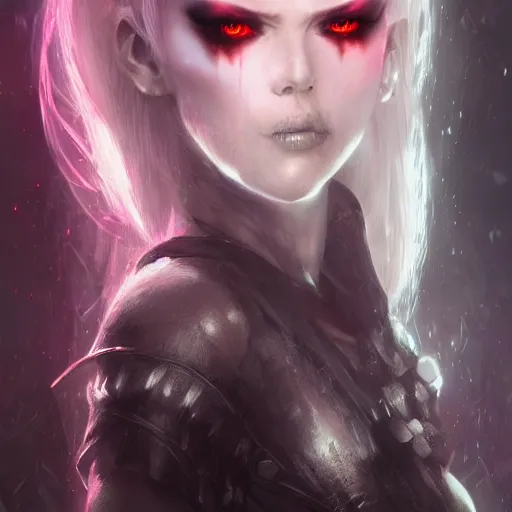 Image similar to kerli koiv, dungeonpunk darksynth character portrait, sharp, digital matte painting, anime key art by luis royo, greg rutkowski, wlop, dramatic lighting, trending on artstation