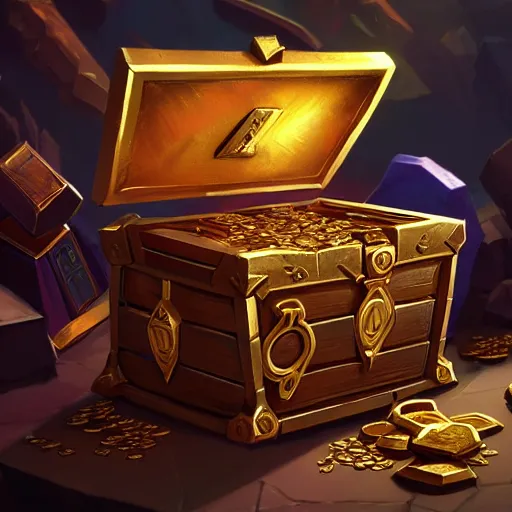 Prompt: old chest filled with gold on solid background, hyperdetailed photorealism by greg rutkowski, rich contrast of colors, 1 0 0 mega pixels, league of legends artwork