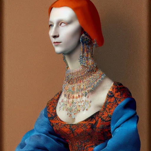 Prompt: a show design by leonardo davinci design by balenciaga ,silk ,,pastel colours blue orange and red ,white background ,hyper realistic,highly detailed,fashion design, baroque, matte painting, concept art, hdri, 4k -