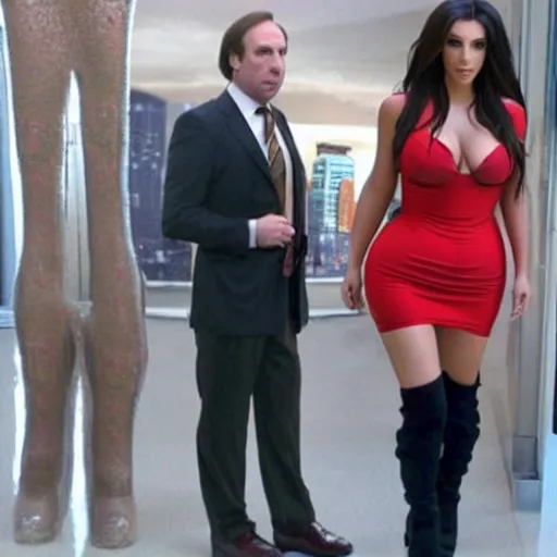 Image similar to saul goodman in kim kardashian's body