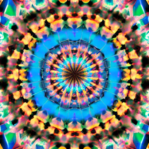 Image similar to A kaleidoscope image that is made up of multiple digital images that have been split into different sections that resemble a single image. Photography.