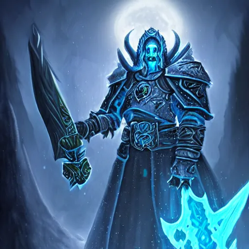 Prompt: the lich king from world of warcraft artwork by loftis cory