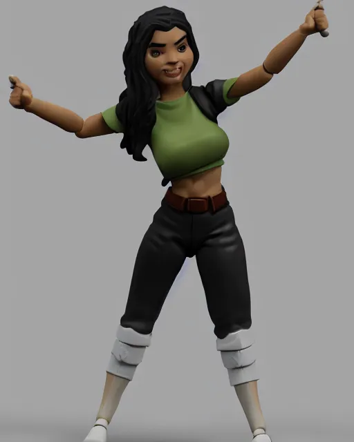 Prompt: full body 3d render of jaiden animations as a stylized action figure, studio lighting, white background, blender, trending on artstation, 8k, highly detailed