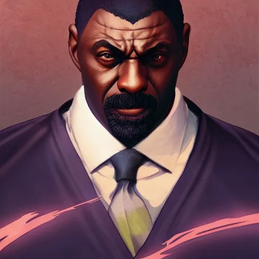 Prompt: idris elba as a street fighter character, cg animation, capcom, realistic, character select portrait, by artgerm, greg rutkowski, alphonse mucha, 3 d